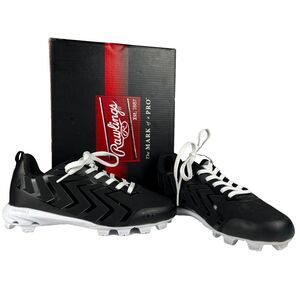 Rawlings Savage Low Men's Baseball Cleats 174929 Black White Size 6.5 with Box